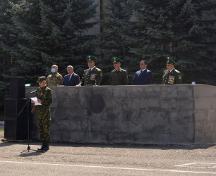 A SOLEMN SWEARING-IN CEREMONY OF THE RECRUITS IN THE RA NSS BORDER GUARD TROOPS