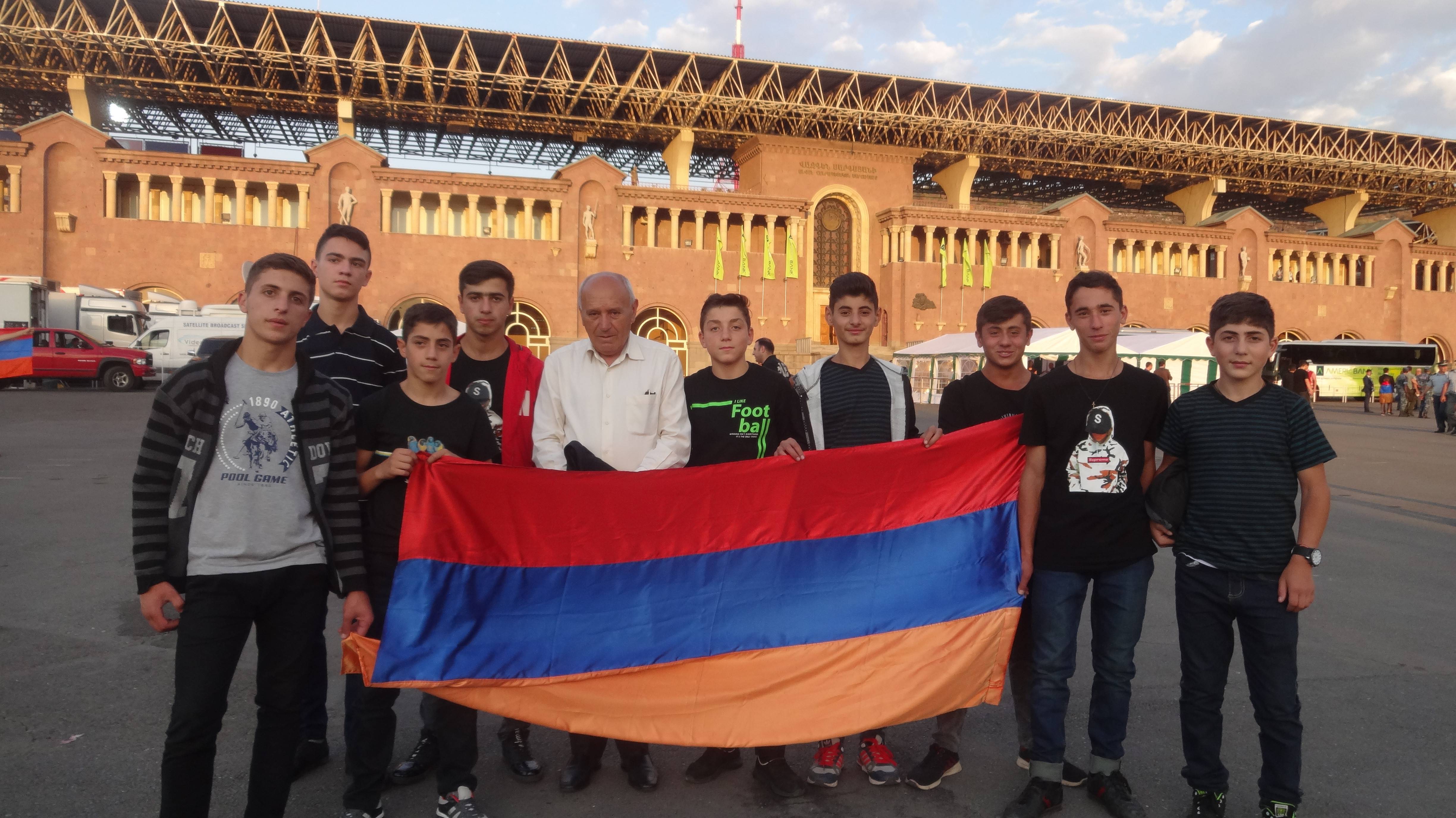 Students from Gavar orphanage attended Armenia vs Italy football match